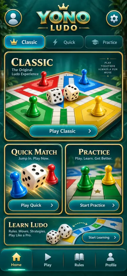 Generated preview: Yono Ludo — Ludo room selection concept