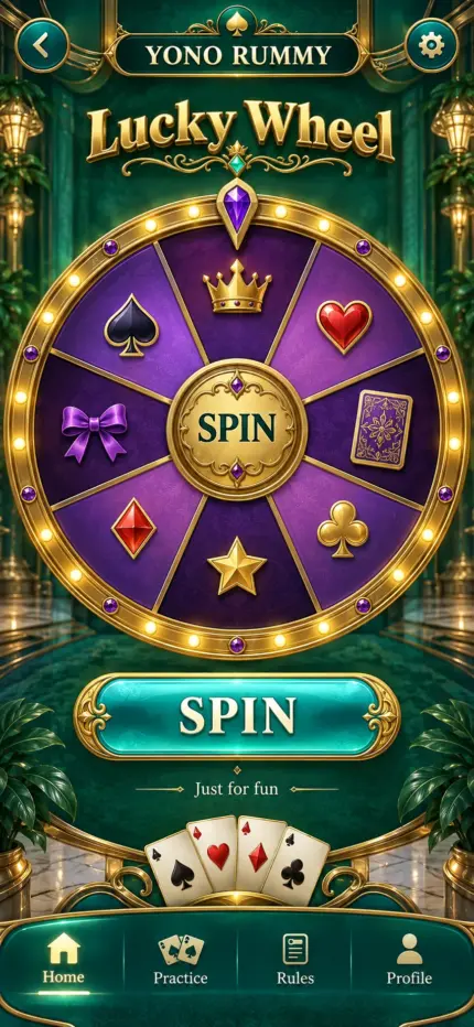 Generated preview: Yono Rummy — Purple wheel interface concept
