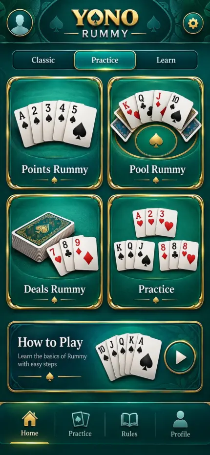 Generated preview: Yono Rummy — Rummy lobby concept