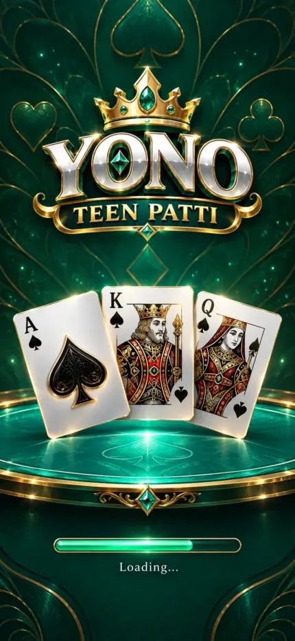 Generated preview: Yono Teen Patti — Three-card launch emblem